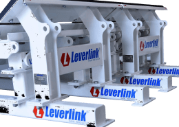 A Dynamic Impact Bed with Leverlink branding on the legs and body