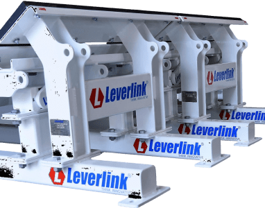 A Dynamic Impact Bed with Leverlink branding on the legs and body