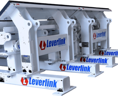 A Dynamic Impact Bed with Leverlink branding on the legs and body