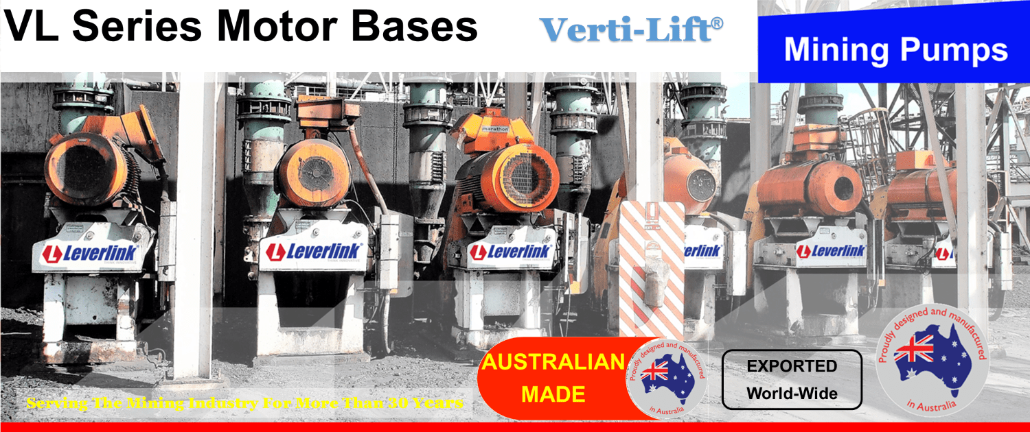 LEVERLINK VL Series Motor Bases for overhead electric motor applications. Mining. Heavy Industry. Made in Australia.