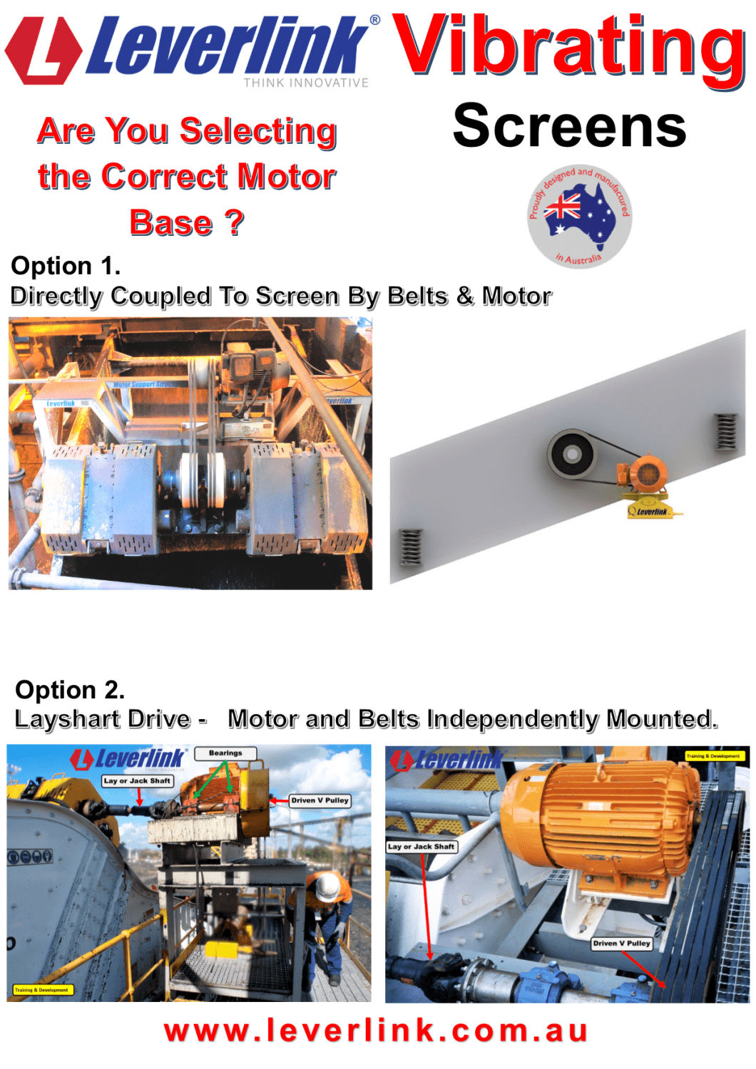 LEVERLINK Vibrating Screen Motorbase- Motor Base-Motor Mount-Self Tensioning